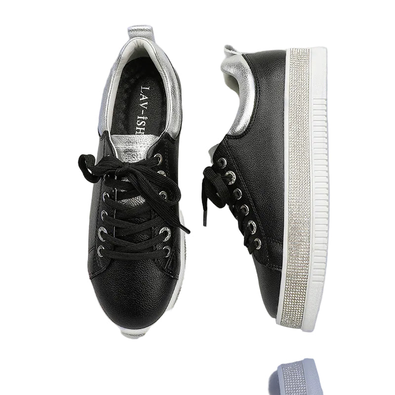 Black Leather Lux Sneakers