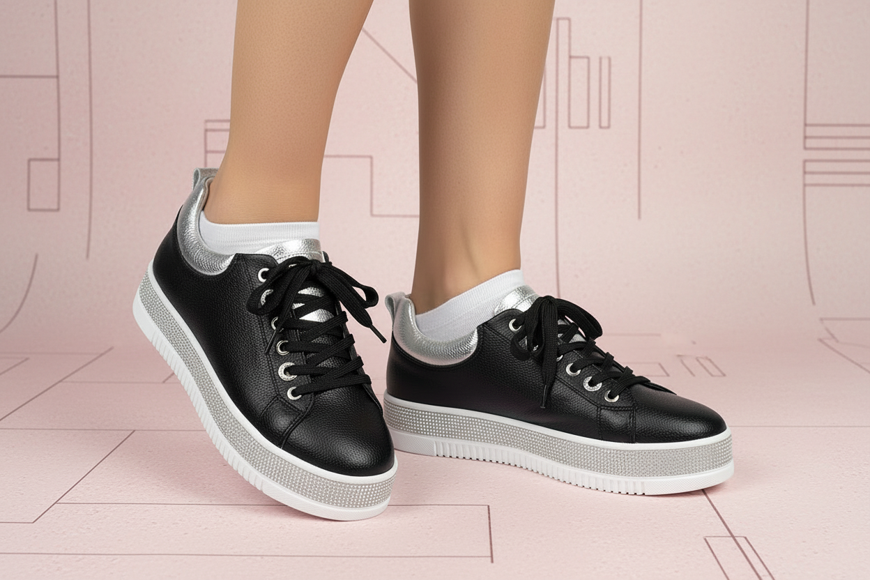 Black Leather Lux Sneakers