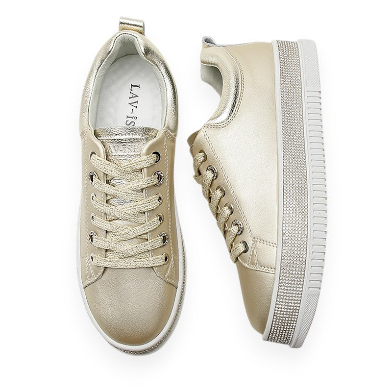 Gold Leather Lux Sneakers