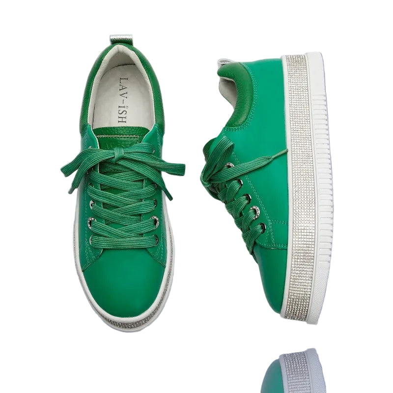 Green Leather Lux Sneakers
