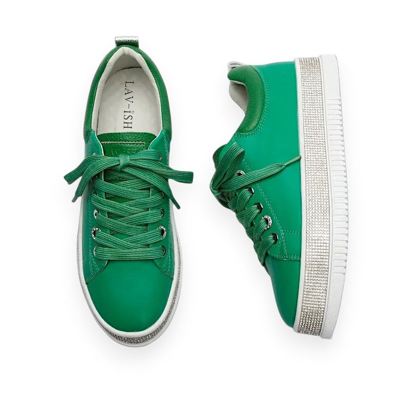 Green Leather Lux Sneakers