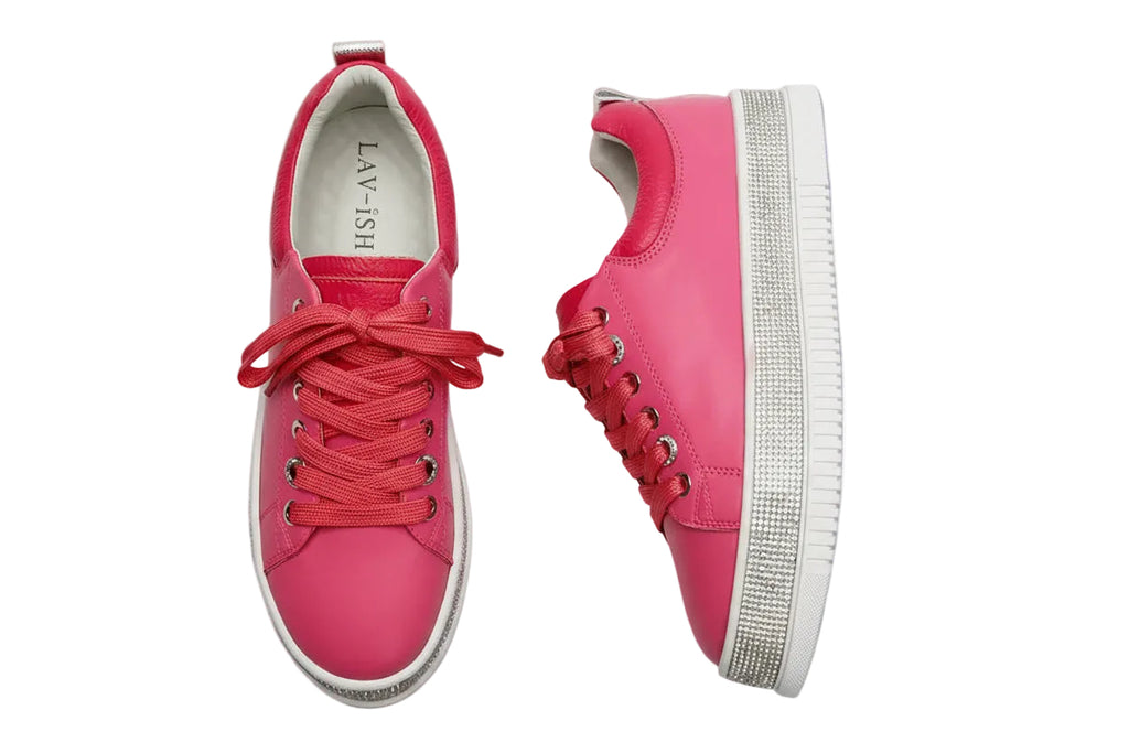 Hot Pink Leather Lux Sneakers