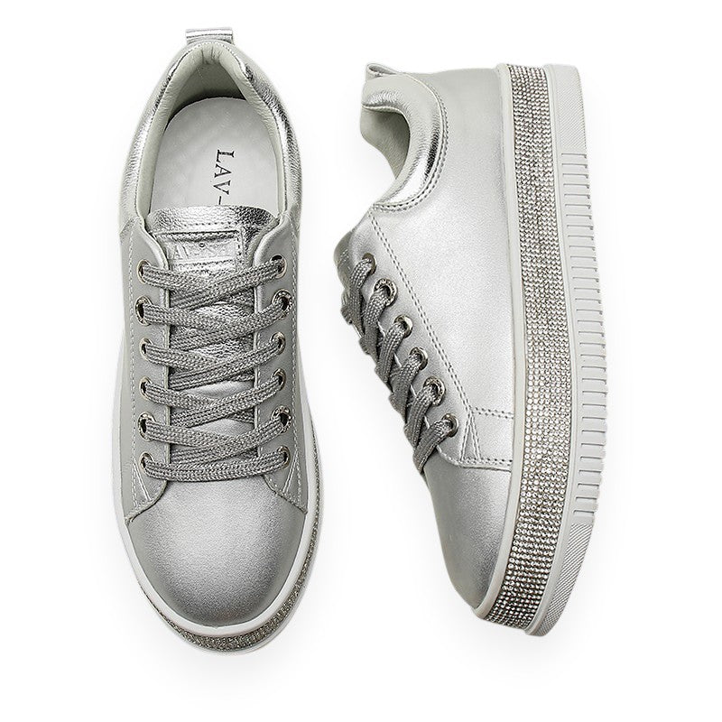 Silver Leather Lux Sneakers