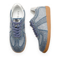 Lavish Bedazzle Velvet Sneaker — Blue