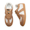 Lavish Bedazzle Velvet Sneaker — Tan