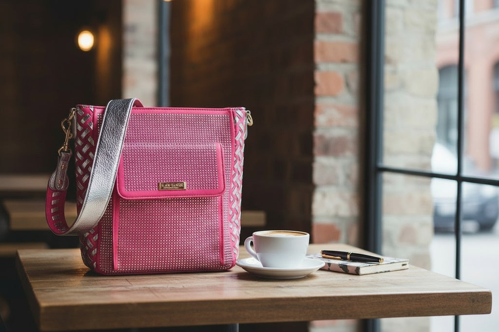 Pink Handwoven Messenger Bag