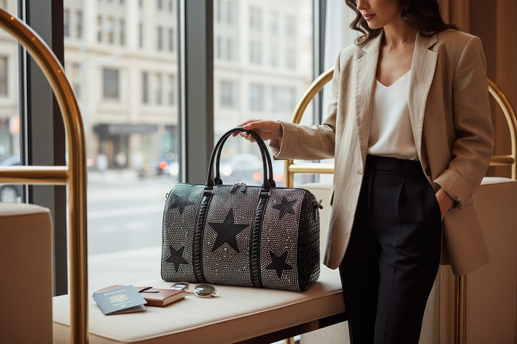 Black Woven Carry On Luggage