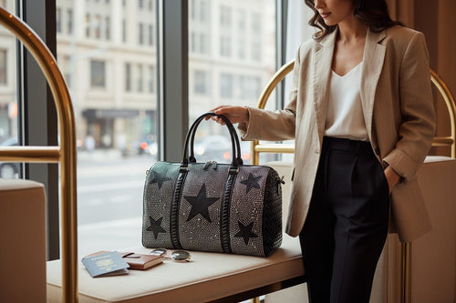 Black Woven Carry On Luggage