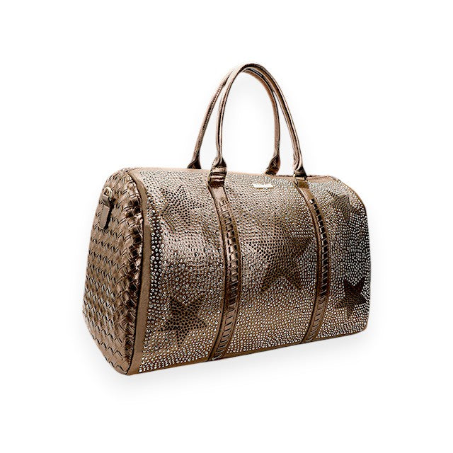 Bronze Woven Carry On Luggage