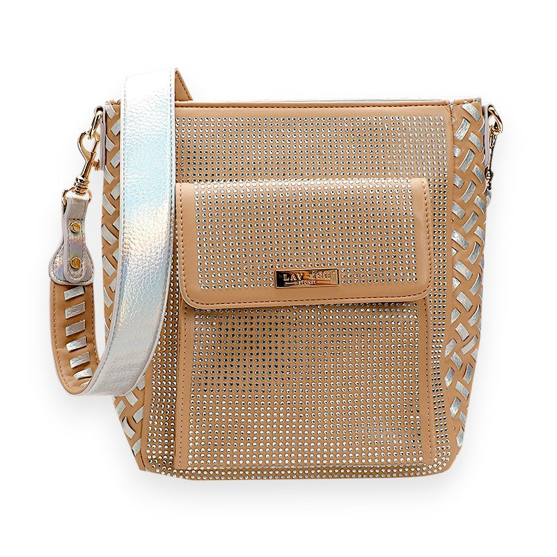 Beige Handwoven Messenger Bag
