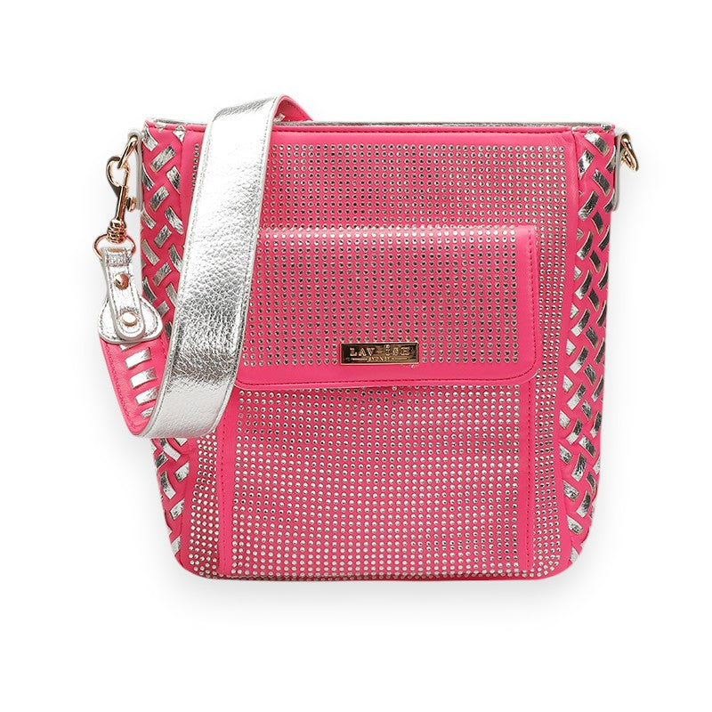Pink Handwoven Messenger Bag