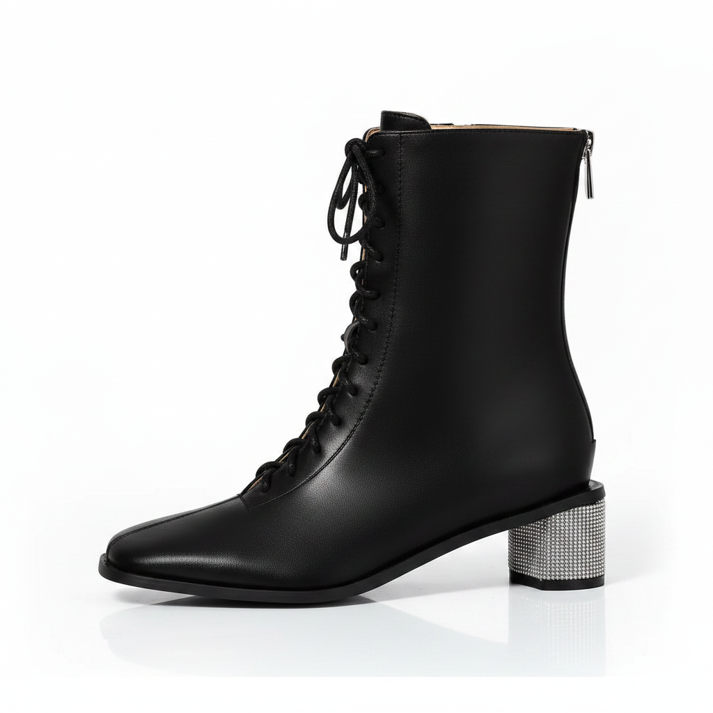 Black Rhinestone Boot - Single Hero