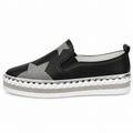 Lavish Collective Crystal Star Leather Sneakers — Black