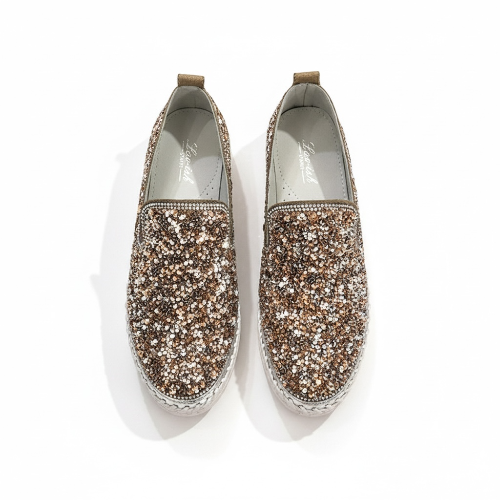 Gold Sequin Sneakers